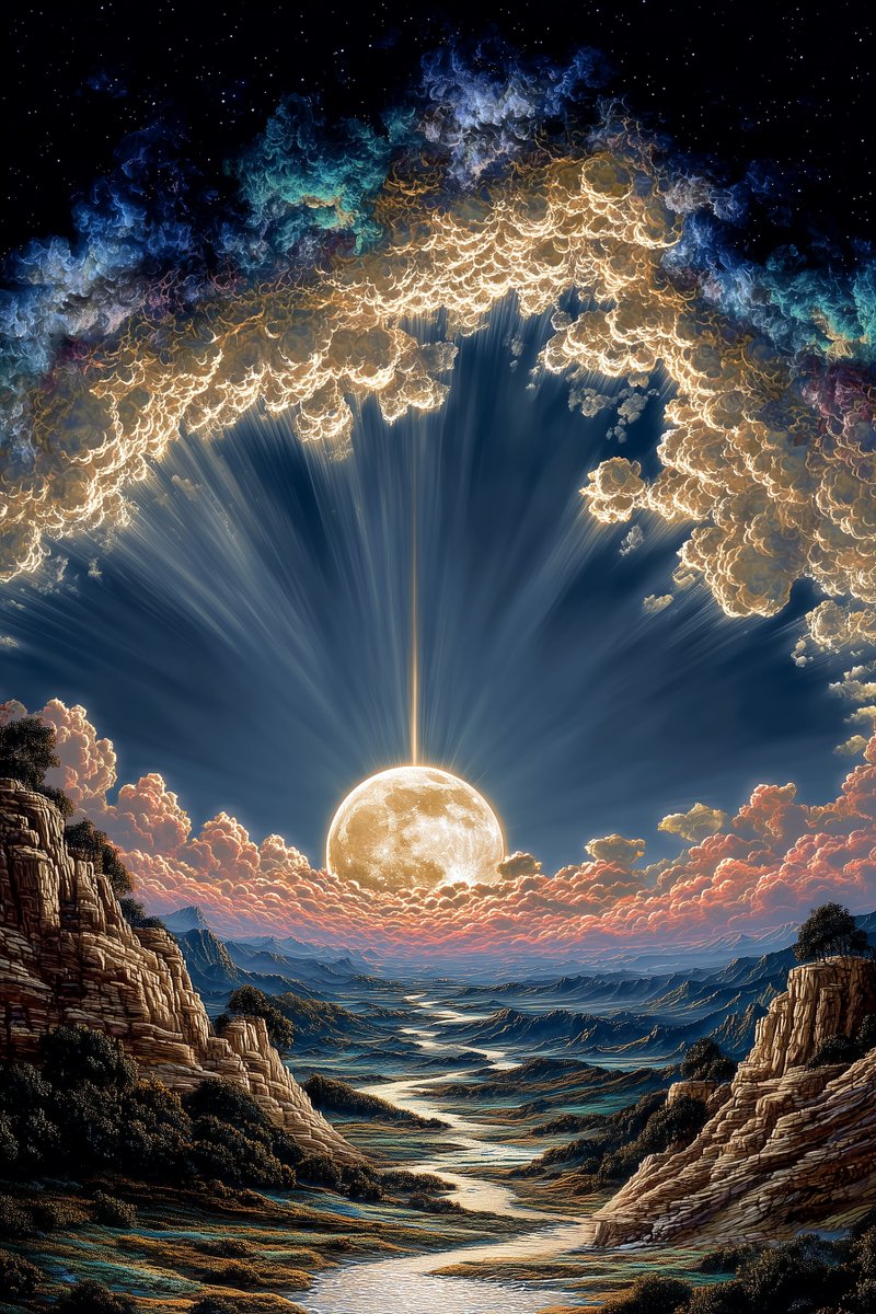 astronuxe's tweet image. Is this a sunrise… or a moonrise from another universe? Good night, fam!