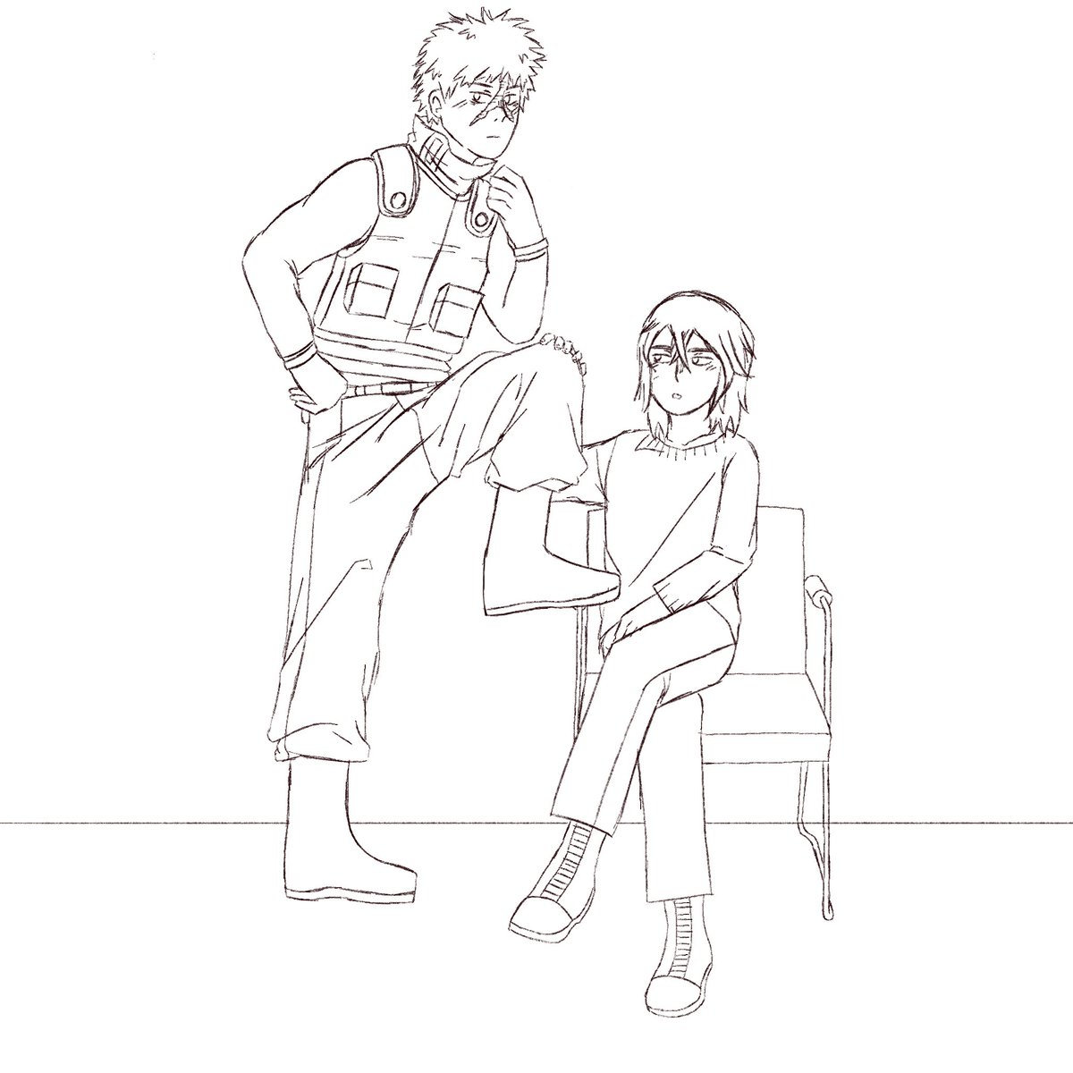 sosettalvr5ever's tweet photo. will fix and color this tomorrow 
-> full drawing will be posted on @afoottea #kudoichi #kdch https://t.co/NCrKDg6Xj4