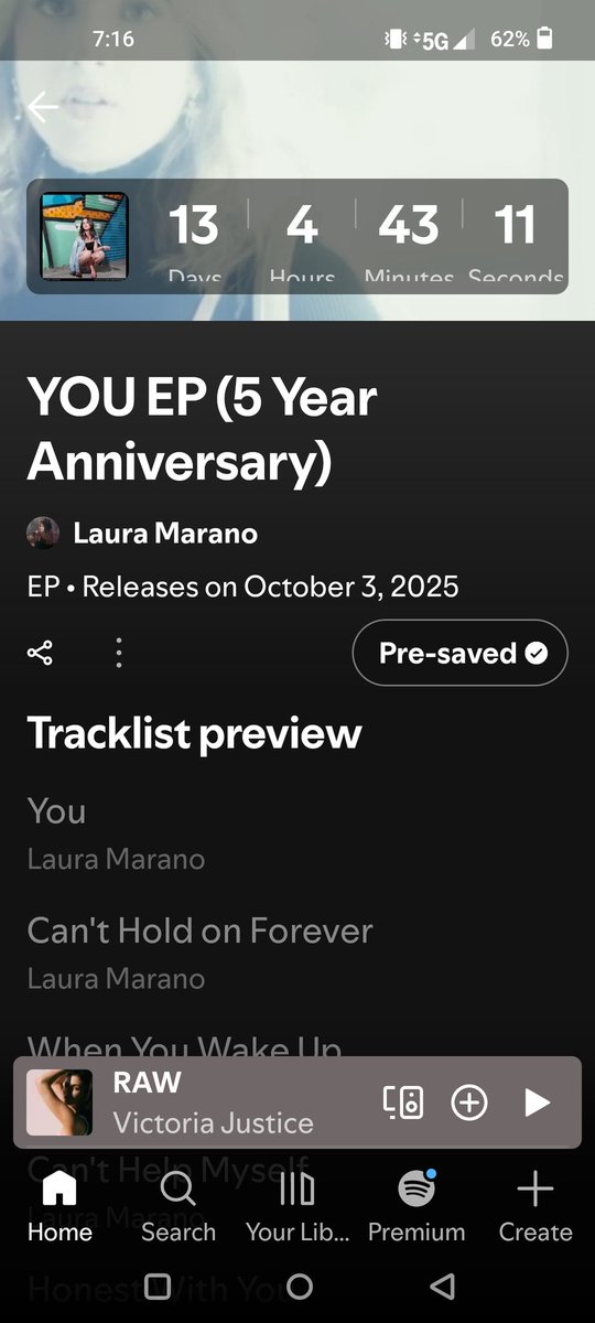 Disney23dreamer's tweet photo. YOU GUYS I PRE SAVED LAURAS EP IN TIME FOR THE ANNIVERSARY!!!!❤️❤️❤️❤️❤️❤️❤️ @lauramarano #5yearanniversary #YOUEP https://t.co/U8gi2s8nYz