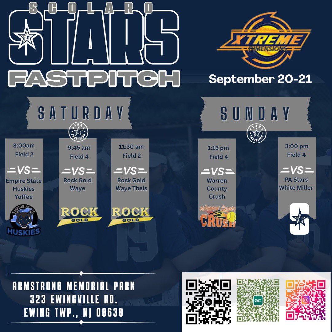 So excited to get out on the field this weekend with my team!! Come check us out!!

<a href="/stars_FPNJ/">NJStarsFastpitch</a> <a href="/starsnationalfp/">Stars Organization</a> <a href="/ALLNJSoftball/">NJ softball</a> <a href="/CoastRecruitsSB/">Coast Recruits 🥎</a> <a href="/TopPreps/">TOP PREPS - Free Sports News, Videos & Information</a> <a href="/SoftballHome/">Softball Home</a> <a href="/Softball_Home/">Softball Home🥎</a> <a href="/THEWOWSB/">WOWSB</a> <a href="/CoastRecruits/">Coast 2 Coast Recruits</a> <a href="/DirectRecruits/">Direct Recruits</a> <a href="/SBRRetweets/">Softball Recruiting Reposts</a>