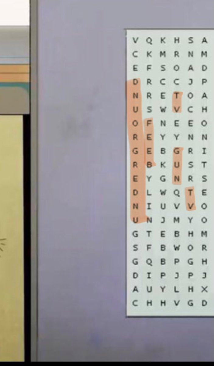 #KnightsofGuinevere #KOG words I found in the jumble of letters on that one shot of the news about a prank 
Underground
Beef
Gun
TV x2
I do think Underground is the most significant word here and there’s a possibility the others are unintentional but you never know