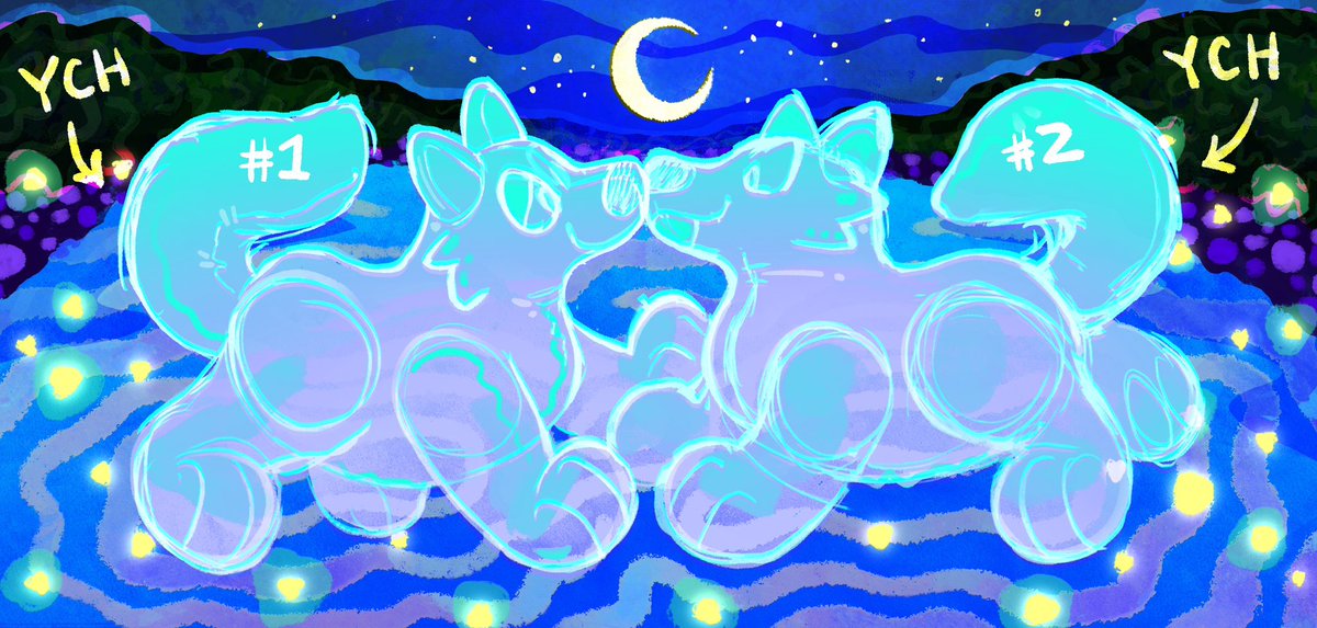 I present another scene- this time featuring two lovely toys partaking in a midnight swim! 🌙💦
If you would like me to paint your characters into this scene, I’ll be opening a few limited slots. These will be $45 each! 💙

You may fill out my form here: forms.gle/eBA9WqAUBV4TgK…