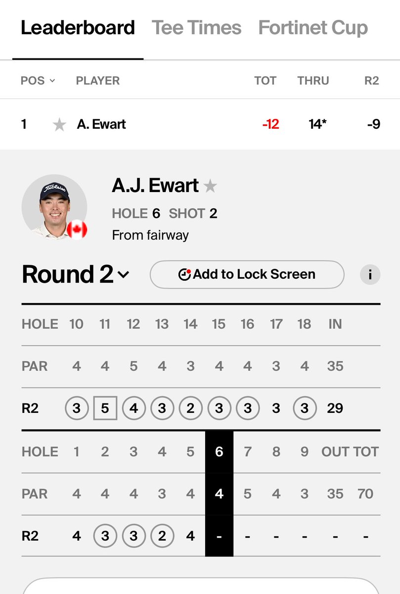 Coquitlam’s AJ Ewart is on a heater today at Times Colonist Victoria Open on @pgatouramericas Nine birdies in his last 10 holes