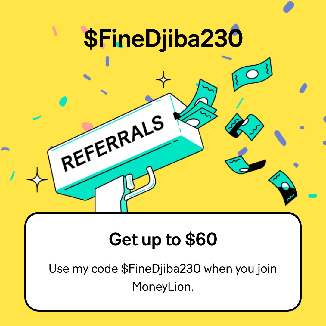 Get up to $60! Use my code $FineDjiba230 when you join MoneyLion.
mlion.us/$FineDjiba230