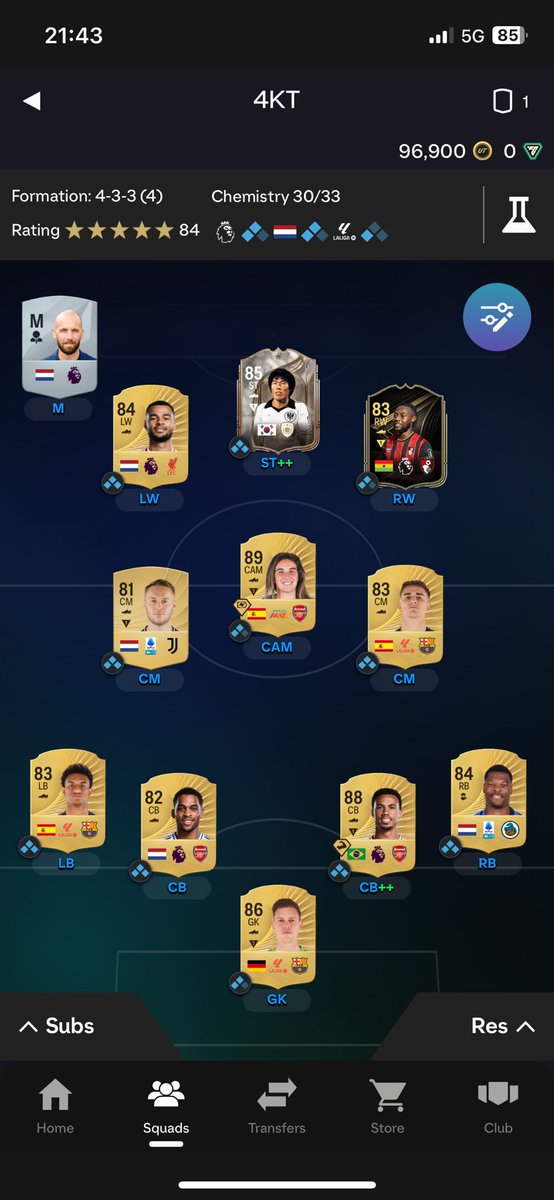 LarsvdO's tweet photo. @NepentheZ Just made this team, any advise for upgrades with my 90k?? Packed like 7 of these so tried to make the best hybrid out of it but want to upgrade the team with my 90k https://t.co/zgkJZZGa67