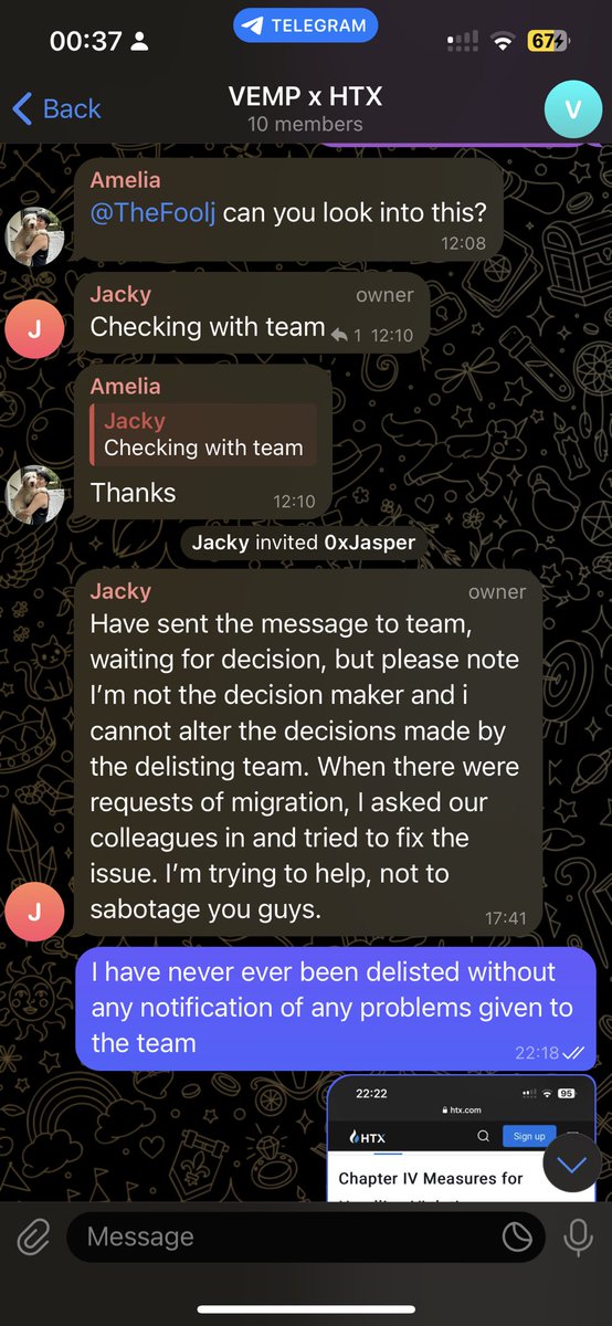 dominicVEMP's tweet image. Good to find out you are the head of listing. The exact same that happened to Ergo happened to $VEMP. You took $500,000 from us in listing fees, not once did you even give us any ST warning, and on top, we were halfway through discussing our token migration with your team.