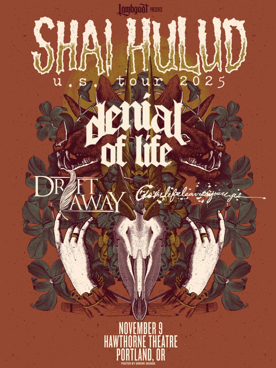 driftawayband's tweet photo. 🚨ANNOUNCEMENT🚨 We are very happy to announce that we were asked to support Shai Hulud and Denial Of Life on the Portland date of their US tour! We’re stoked to be back at it in a big way and we just couldn’t say no to a chance to play with these legends. 

🔗 to acquire tix 👇🏾 https://t.co/Uv43Q13OzZ