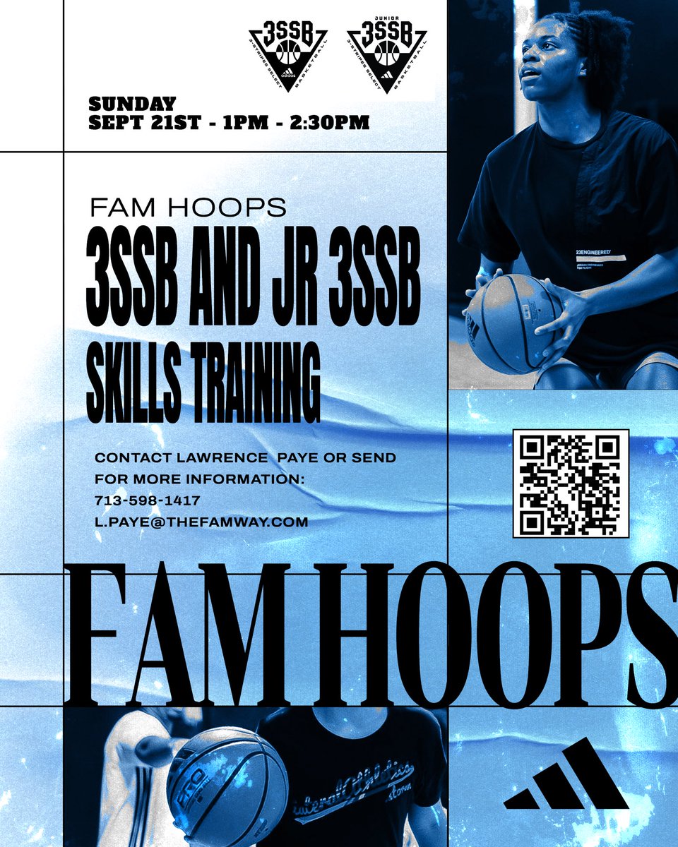 Free skills session/evaluations this Sunday from 1-2:30pm in Houston!

Sign up and get more information here: qr.codes/6jENxF

#TheFAMway / / / 💙🤍🏀