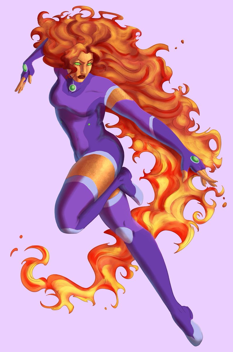 howlycat_'s tweet photo. Finally finished Starfire after weeks 🙏 really love when her hair is absurdly big 

#digitalart #digitalpainting #digitalillustration #art #starfire #starfirefanart #starfireart #speedpaint #dccomics https://t.co/9FnHmiNWHs