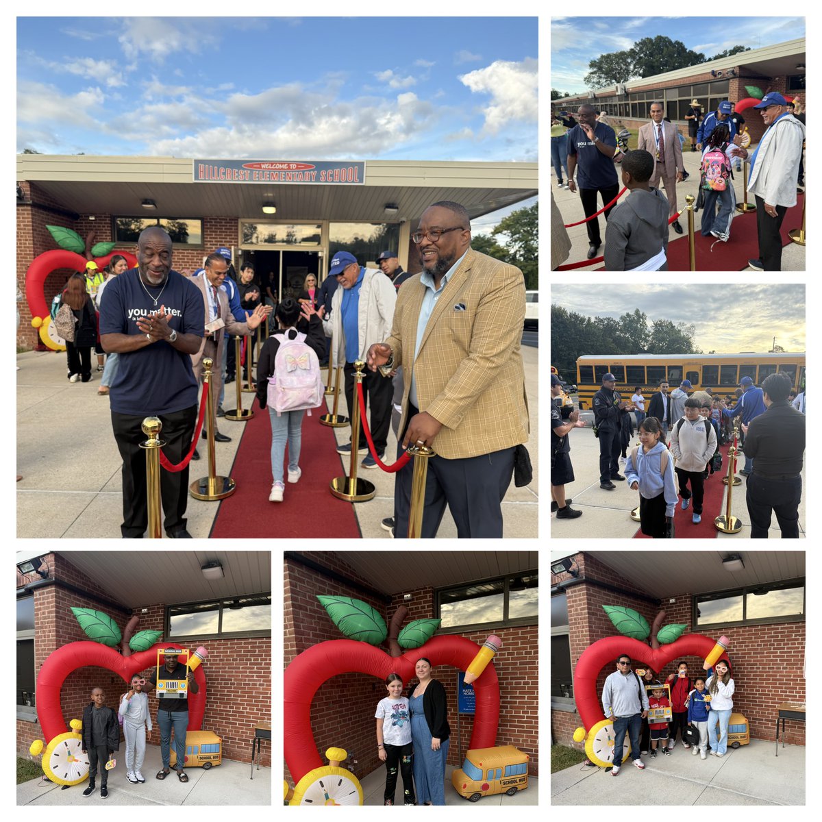 Hillcrest Scholars starting the day in style! ⭐️Getting greeted and walking down the red carpet to enjoy an amazing day at school. Our annual Take Your Child to School Day put many smiles on faces ❤️😊💙#PeekskillPromise