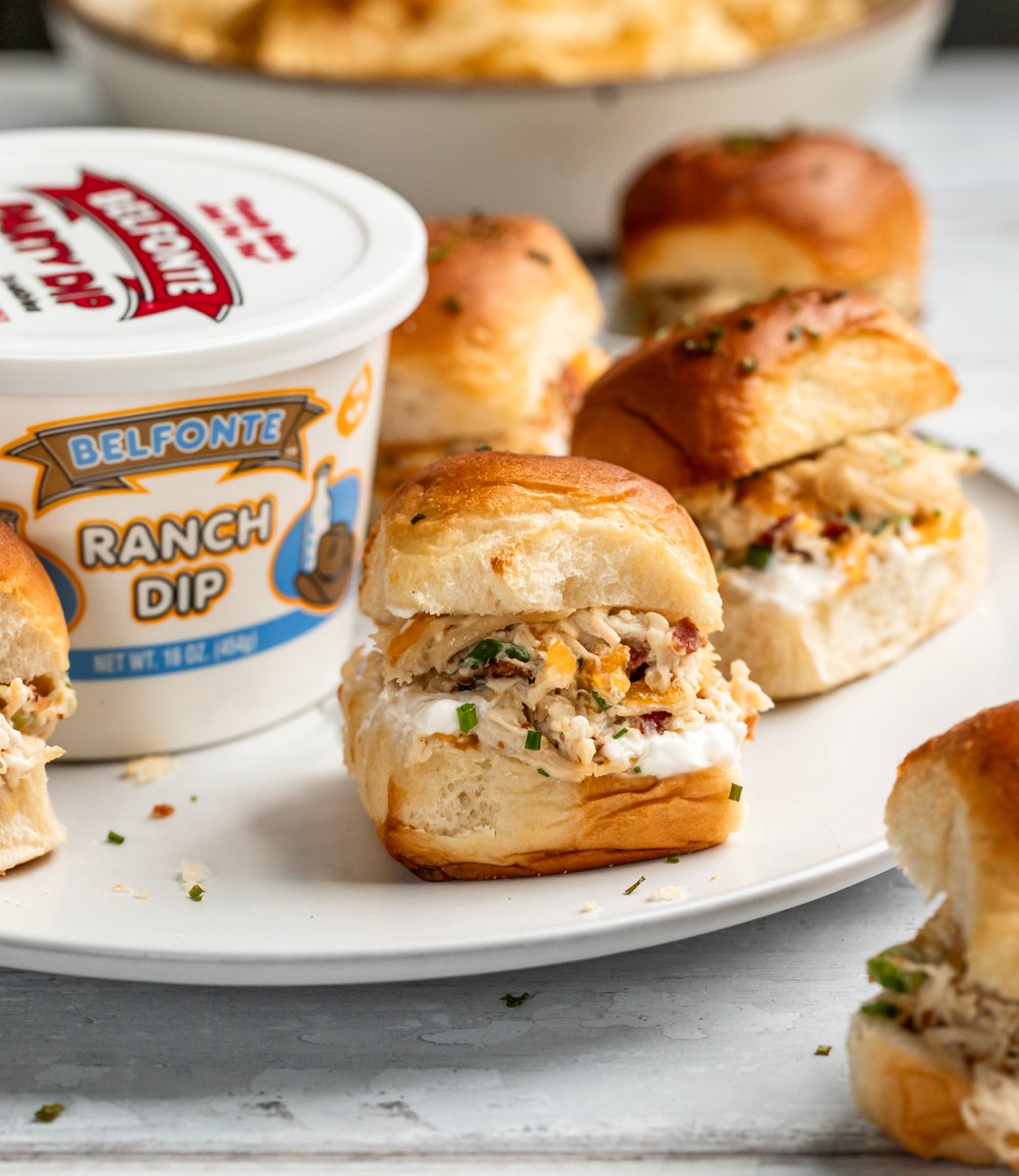 Belfonte Ranch Dip Shredded Chicken Sliders! 😮‍💨 Game day food is the best food group, we said what we said! 

Full recipe 🔗 bit.ly/3xeXIGR