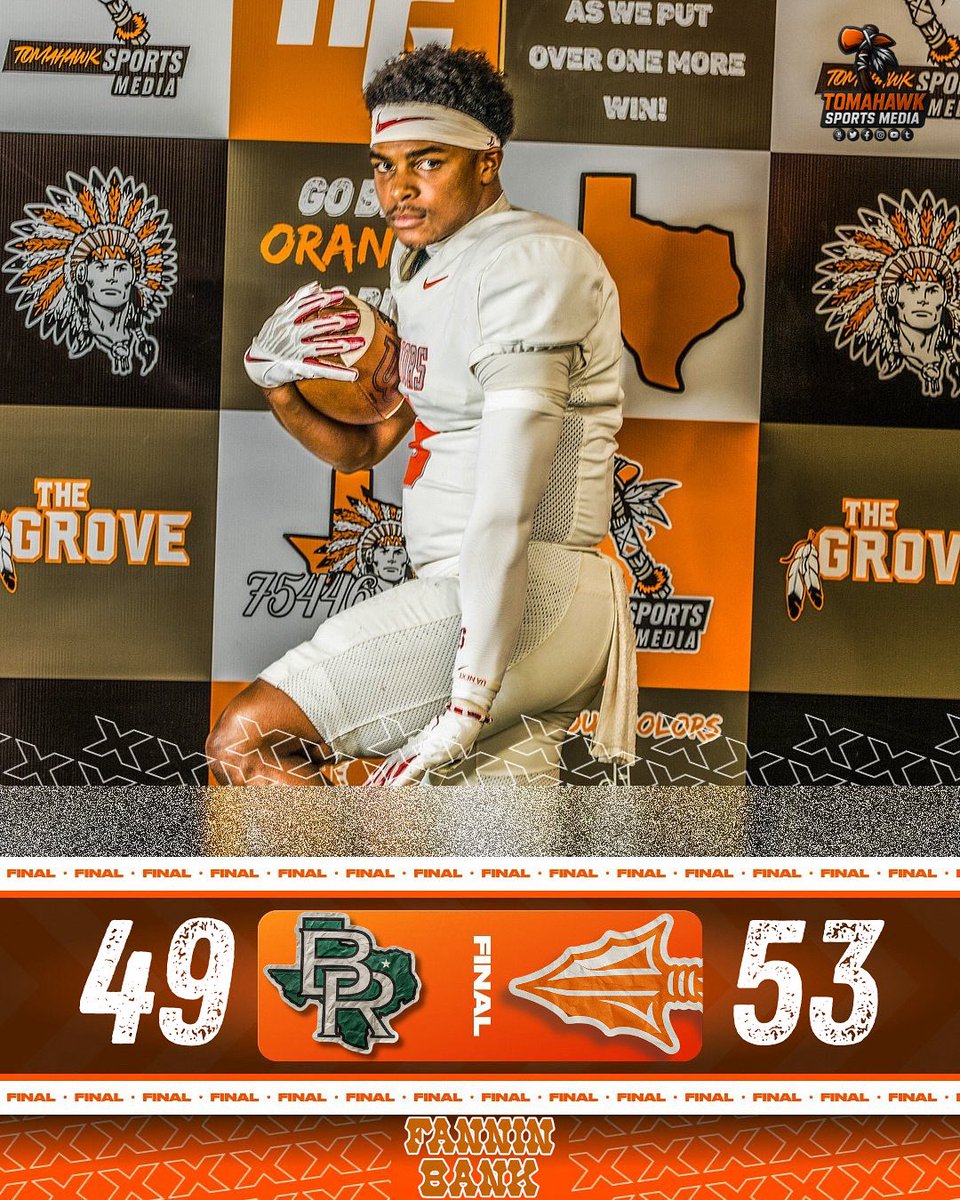 Tomahawk Sports Media (@thegrovesports) on Twitter photo 🏈History🏈
Final Score Brought to you by Fannin Bank
Ryelan Morris with 8 touchdowns tonight to help the Honey Grove Warriors with the come from behind win to beat Blue Ridge 53-49
Up Next Boles on 9/26 In Quinlan
<a href="/dctf/">Dave Campbell's — TexasFootball.com</a>
#him #FNL 🏈History🏈
Final Score Brought to you by Fannin Bank
Ryelan Morris with 8 touchdowns tonight to help the Honey Grove Warriors with the come from behind win to beat Blue Ridge 53-49
Up Next Boles on 9/26 In Quinlan
<a href="/dctf/">Dave Campbell's — TexasFootball.com</a>
#him #FNL