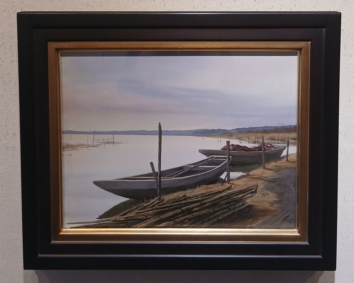 肉筆油彩画　【晩秋】印象派　風景画 肉筆油彩画 【晩秋】印象派 風景画