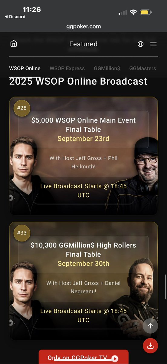 Next 2 weeks of <a href="/GGPoker/">GGPoker</a> #GGmillions <a href="/WSOP/">WSOP - World Series of Poker</a> bracelet events 🤯 with 2 of the greatest to ever do it join me on the 🎙️ <a href="/phil_hellmuth/">phil_hellmuth</a>  &amp; <a href="/RealKidPoker/">Daniel Negreanu</a> 🔥🚀

Giving away $500 Cash 💰

To Enter 🚪

1) Name a player you want to see play at the Final Table
2) Retweet
3) Tag a friend