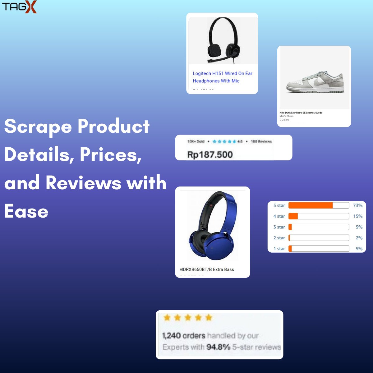 TagXIn's tweet image. Collect product data from any online store effortlessly with TagX! 

✅ Extract product details, prices &amp;amp; stock
✅ Track trends &amp;amp; competitor offerings
✅ Get clean, structured data for analysis

Turn raw e-commerce data into actionable insights today!
#EcommerceData #WebScraping