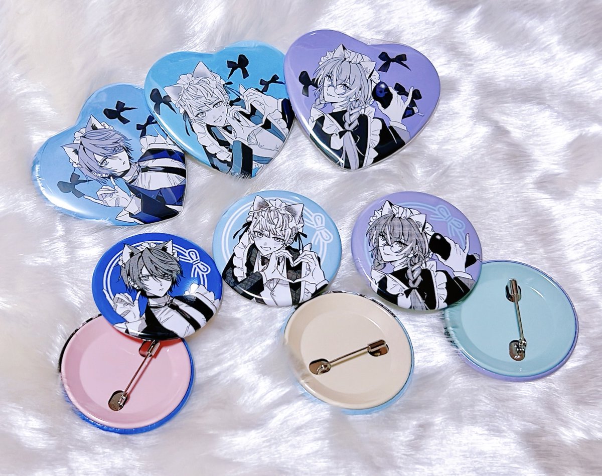 ひぐらしのなく頃に メイド ウェイトレス ハート缶バッジ 57mm缶バッジ | atelierM.U 江崎びす子 ONLINESHOP