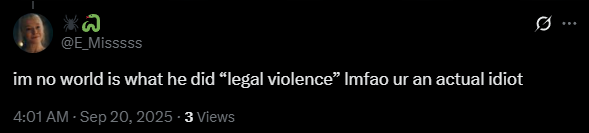 Another one blocked be because they can't handle a disagreement. 

Yes there is such a thing as legal violence. We call it self defence, citizens arrest, protecting the public, stopping a crime, restraining a fugitive and so on. 

We have many examples of legal violence. 

And