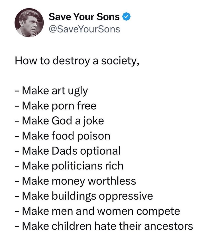 GigaBasedDad's tweet image. The degradation of society can be observed through its art.