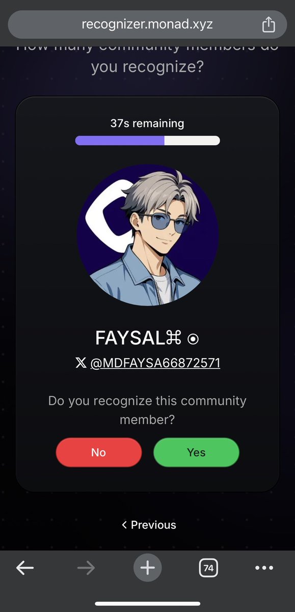 Gm/Gmonad 💜 
Say it back
Do You Recognize me?
Most Important Things Recognizer 
If you see me, just hit the "YES" button! Love you, Monad Community 💜💜🫶