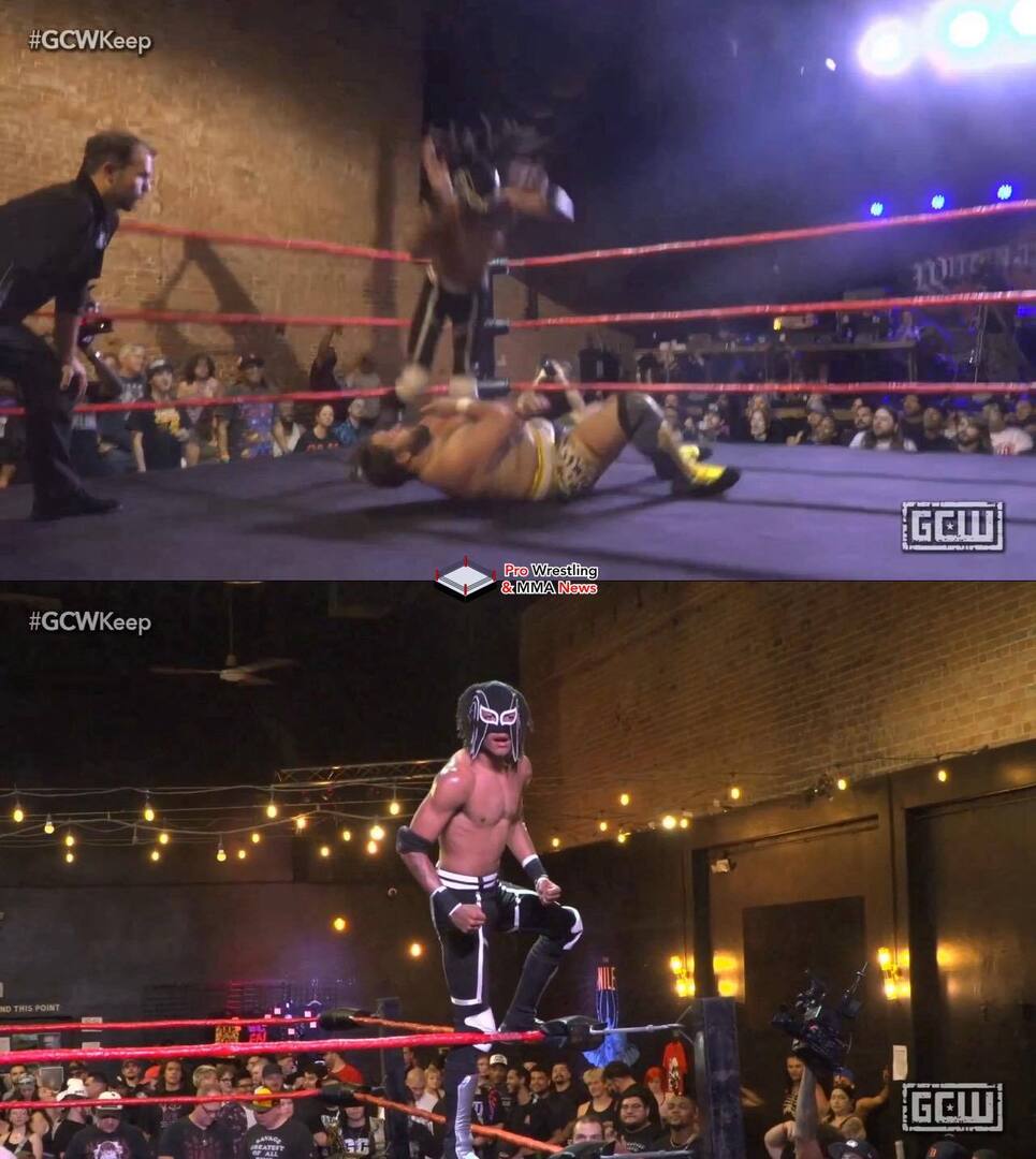 JKM defeats Brayden Toon after landing a Springboard 450 Splash! #GCWKeep