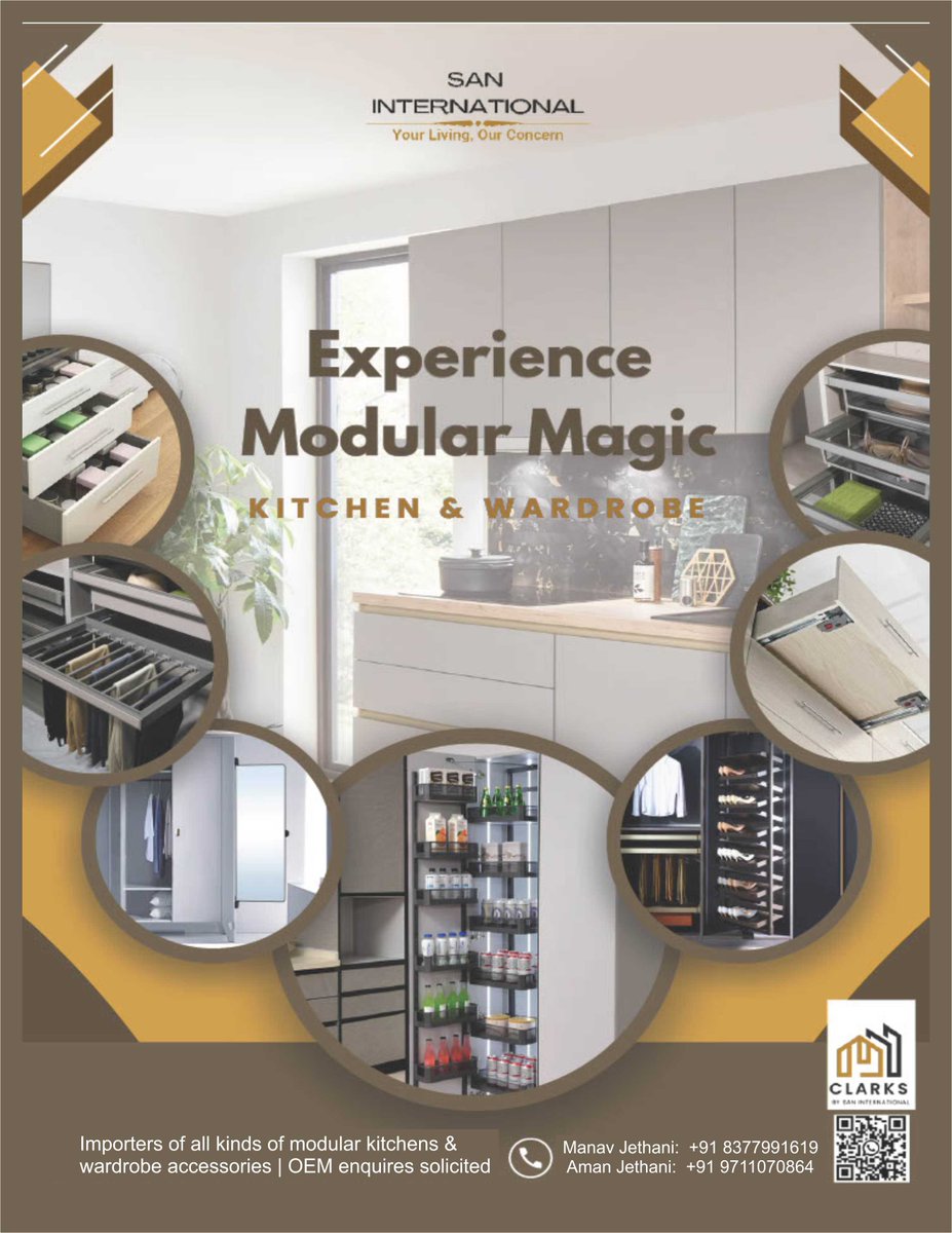 clue_hardware's tweet image. Explore via whataaps : l.sanitaryclue.in/NTVrfd
San Modular Kitchen and Wardrobe Fittings.
Contact:
Aman Jethani
Phone: +91 8377991619/+91 9711070864
l.sanitaryclue.in/2jccfH
#ModularKitchens #KitchenModules #ModularKitchenDesign #KitchenCabinets #ModularKitchenFurniture
