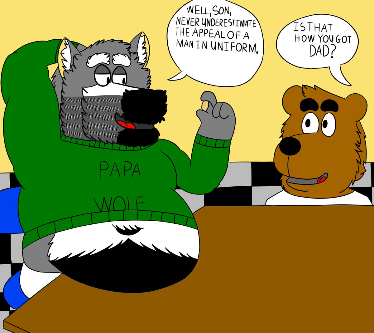 I mean, I'm not wrong right?
Reference and inspiration from The Simpsons 

#Simpsons #furryartwork #Bears #Wolf #DigitalArtist #TheSimpsons