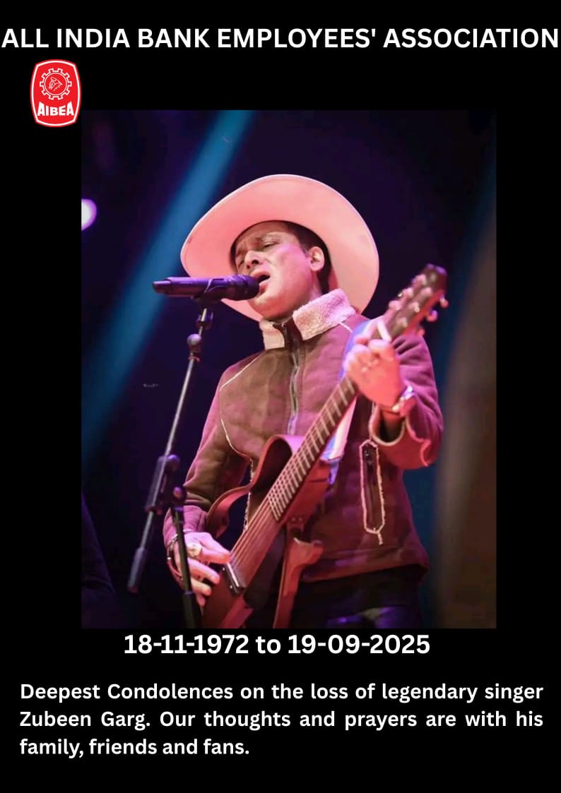 Condolences 💐 
#ZubeenGarg
#AIBEA