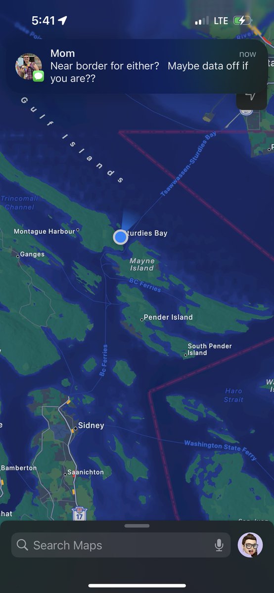 Hey <a href="/TELUS/">TELUS</a> 

I’m nowhere near the border. Stop trying to charge me for roaming when I’m very clearly in Canada.