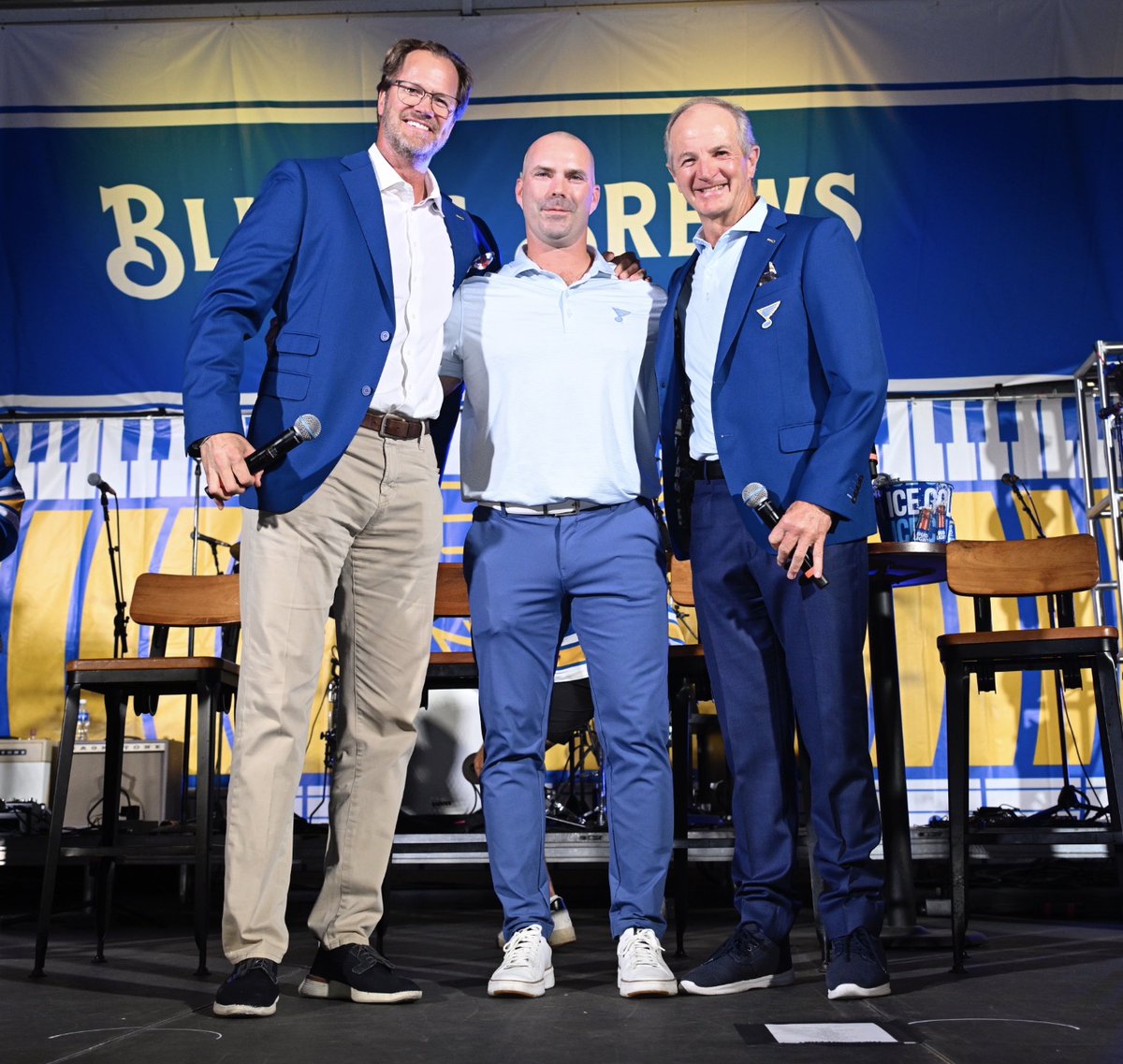 Former teammates. 
Blues Hall of Famers.