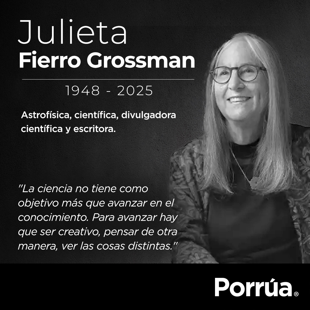 Nos unimos a la pena que embarga a la comunidad científica y literaria.

Julieta Fierro

Una de las cienfíficas + destacadas de nuestro país y con una pasión por las estrellas, el conocimiento y por hacer llegar la ciencia a los niños y jóvenes.

#Mexico #CDMX #Libros #Ciencia