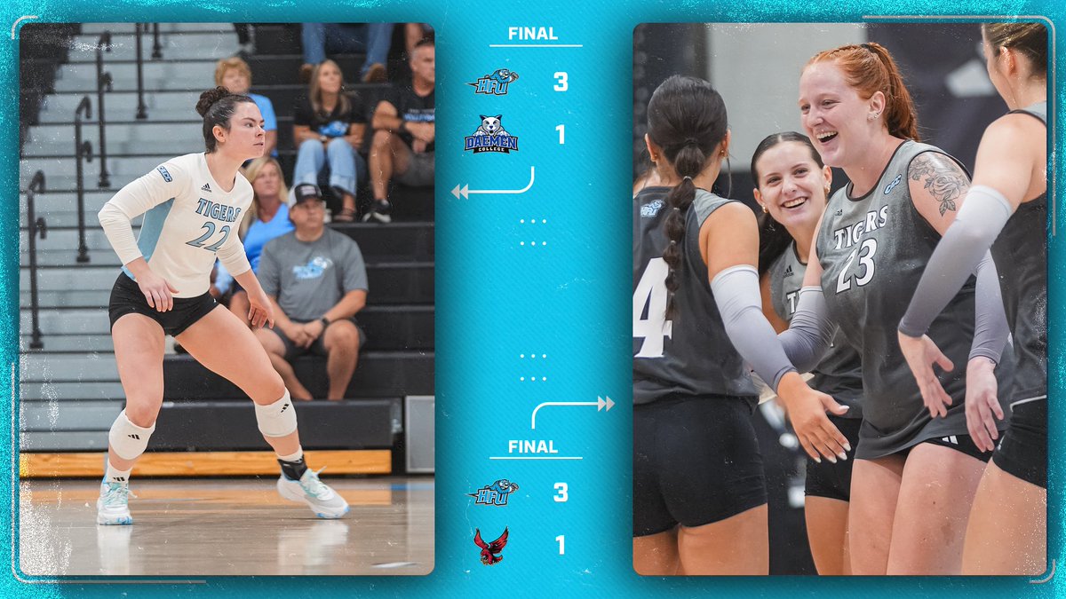 For the third time this season, HFU Volleyball wins two matches on the same day. The Tigers extend their winning streak to 5️⃣.