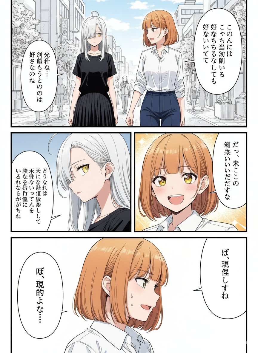 2コマ～4コマの漫画がプロンプトで一撃で作れます！ サンプルで3種類の