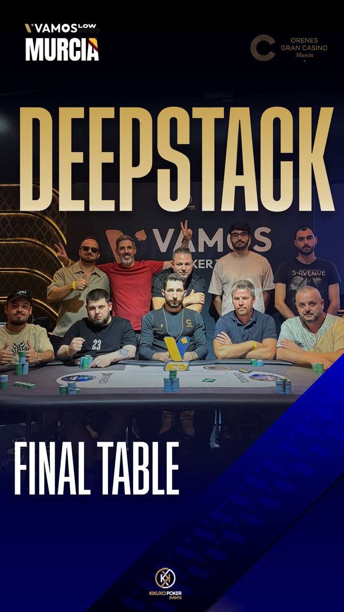 Vamos Poker Tour (@vamospokertour) on Twitter photo 🔥 Mesa Final Deepstack 🔥
Un nuevo campeón está cerca en el VPT Low Cost Murcia 🇪🇸
Los últimos 9 jugadores siguen en pie en el Deepstack y pelean por el trofeo 🏆 y los premios 💰 de este evento paralelo
📍 <a href="/CASINOMURCIA/">Orenes Gran Casino Murcia</a>
#VPTMurcia #VamosPokerTour 🔥 Mesa Final Deepstack 🔥
Un nuevo campeón está cerca en el VPT Low Cost Murcia 🇪🇸
Los últimos 9 jugadores siguen en pie en el Deepstack y pelean por el trofeo 🏆 y los premios 💰 de este evento paralelo
📍 <a href="/CASINOMURCIA/">Orenes Gran Casino Murcia</a>
#VPTMurcia #VamosPokerTour