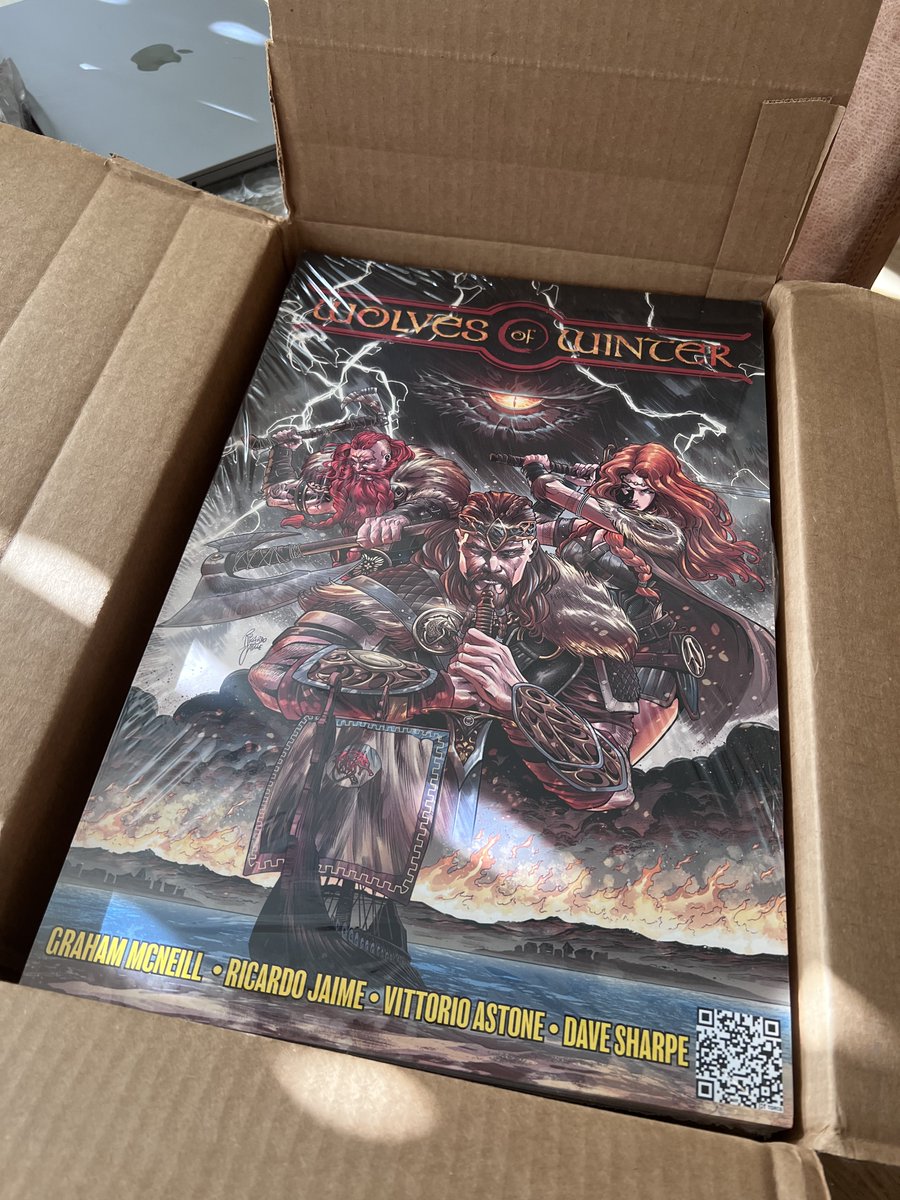 GrahamMcNeill's tweet photo. The posters arrived for our Wolves of Winter @Kickstarter campaign, and they look fantastic. Stay tuned for how you can get hold of one! #WolvesOfWinter https://t.co/8bgxyGROrf