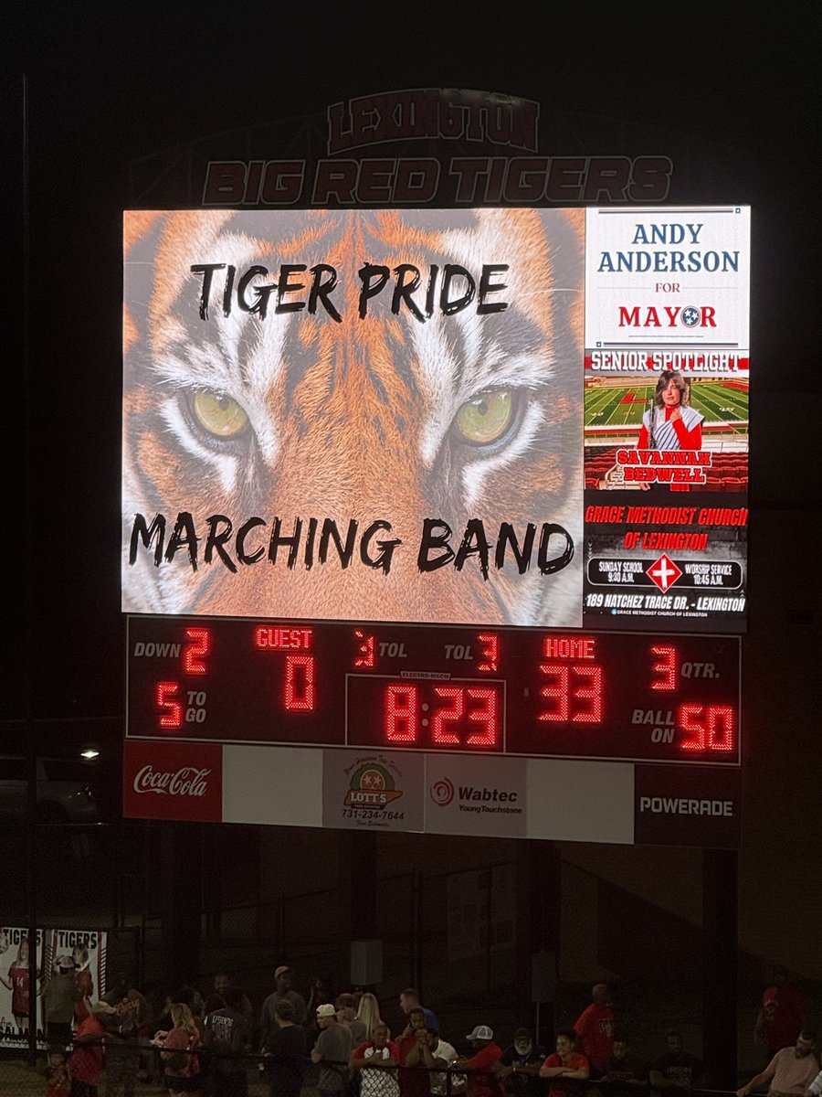 Lexington 33 to 0 over Chester Co at halftime. #GBR