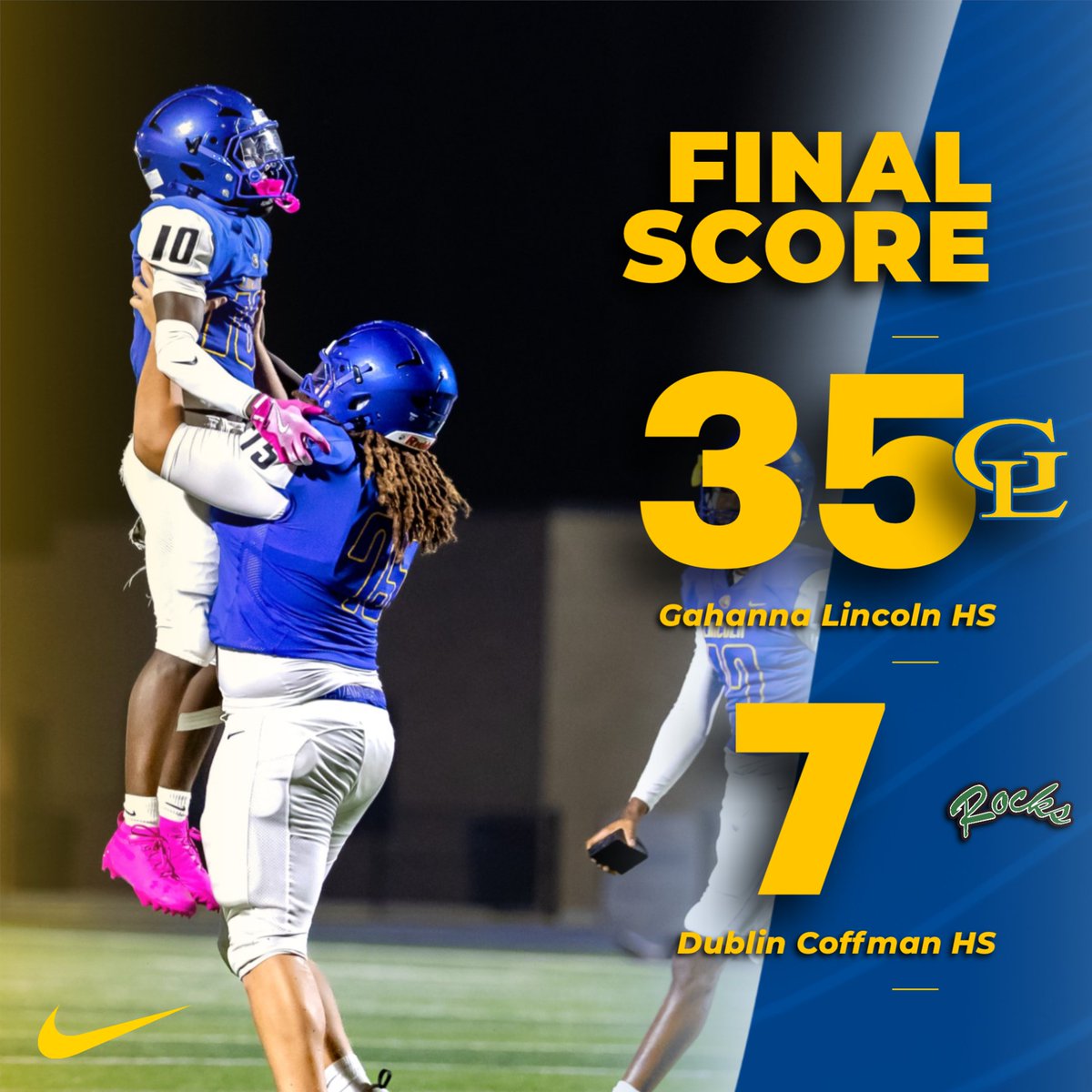 Final score from Gahanna.
