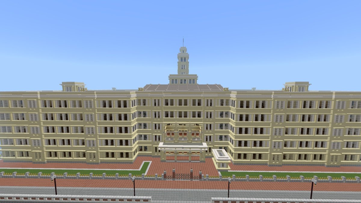 Roukocity's tweet photo. 大型の校舎完成、、、
隣の学校の追加施設として運用予定、、、
#Minecraft #マイクラ #マインクラフト #NintendoSwitch https://t.co/6QpsftxLaQ