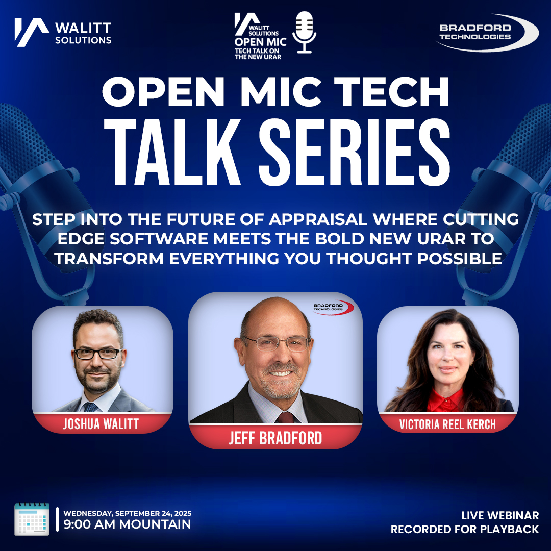 clickforms's tweet photo. The Appraisal Report is Changing – and So is Your Software
Join in the conversation with Open Mic - Tech Talk hosts Josh Walitt and Victoria Reel-Kersch with industry leader Jeff Bradford of Bradford Technologies for a live demo of NightHawk

https://t.co/fRdB3LBSoC https://t.co/548z6P4TUC
