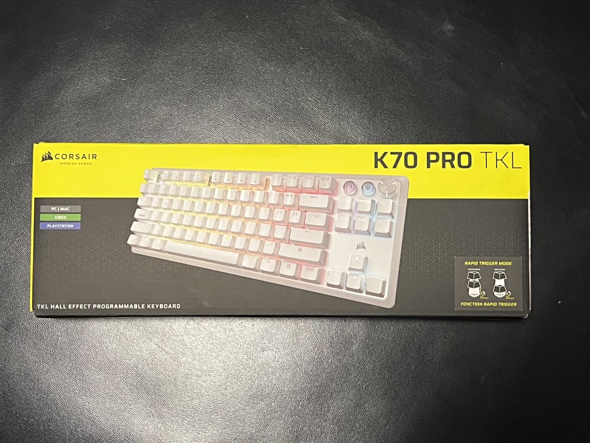 ずっと迷ってたキーボード着箱📦
俺の手にはcorsairしか合わん
#cosair #K70