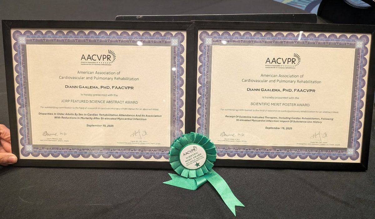 🎉 Congratulations to Dr Diann Gaalema, Associate Director for Research <a href="/utmbcardiology/">UTMB Cardiology</a> on receiving the <a href="/AACVPR/">AACVPR</a> awards -
Thank you for your outstanding contributions to <a href="/utmbcardiology/">UTMB Cardiology</a> the SHVI &amp; for ur mentorship of so many fellows &amp; junior faculty <a href="/utmb_jssom/">UTMB John Sealy School of Medicine</a> <a href="/utmbhealth/">UTMB Health</a>