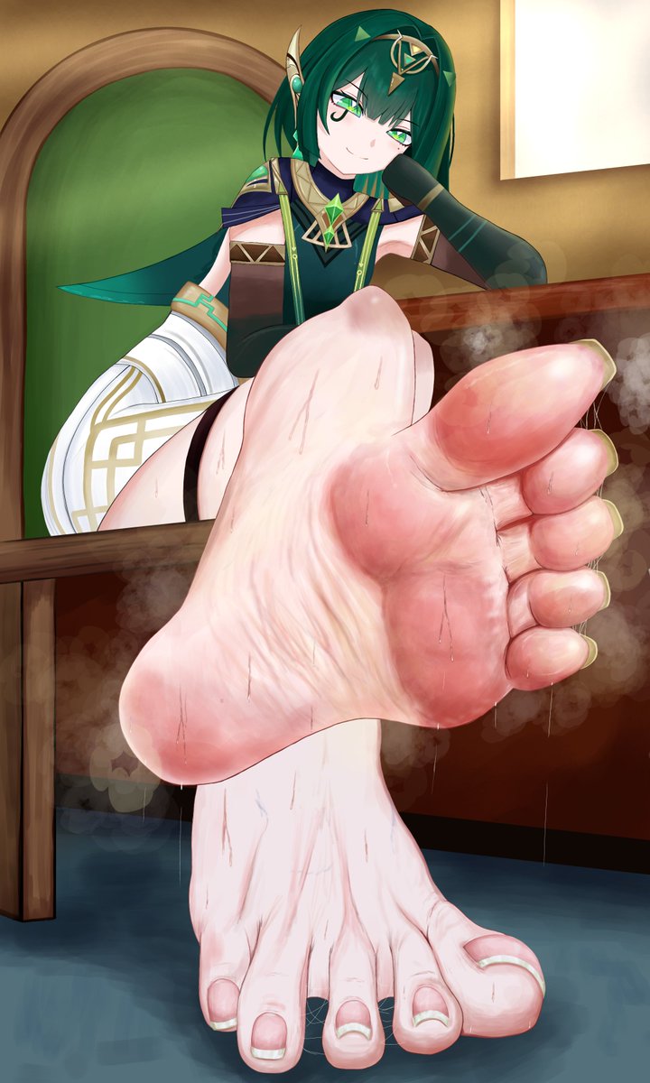 Skebリクエストありがとうございました!☺️
原神のネフェルを描かせて頂きました!🥰🦶💕

 #Skeb 