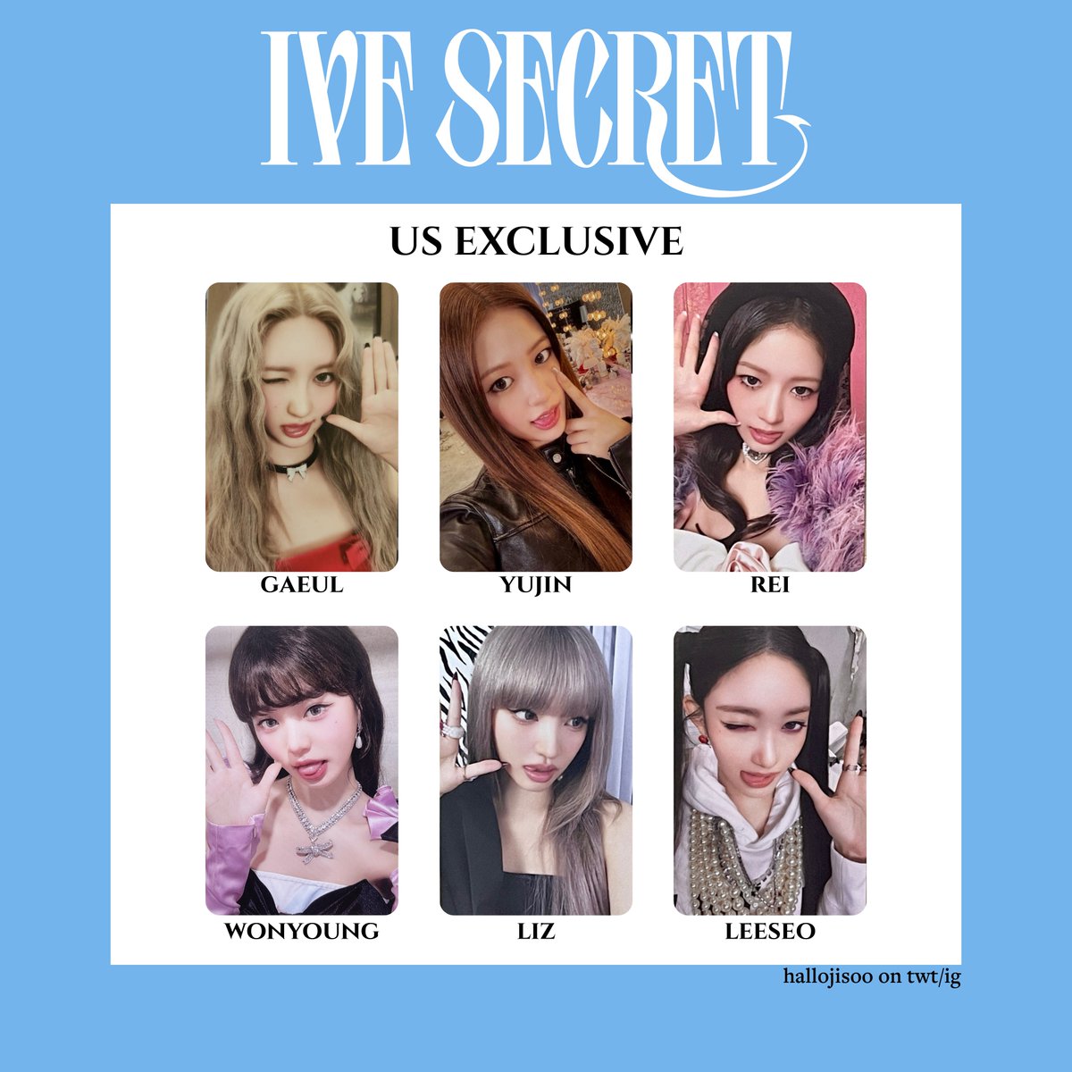 IVE SECRET US Store Exclusives Photocard Template US Exclusive