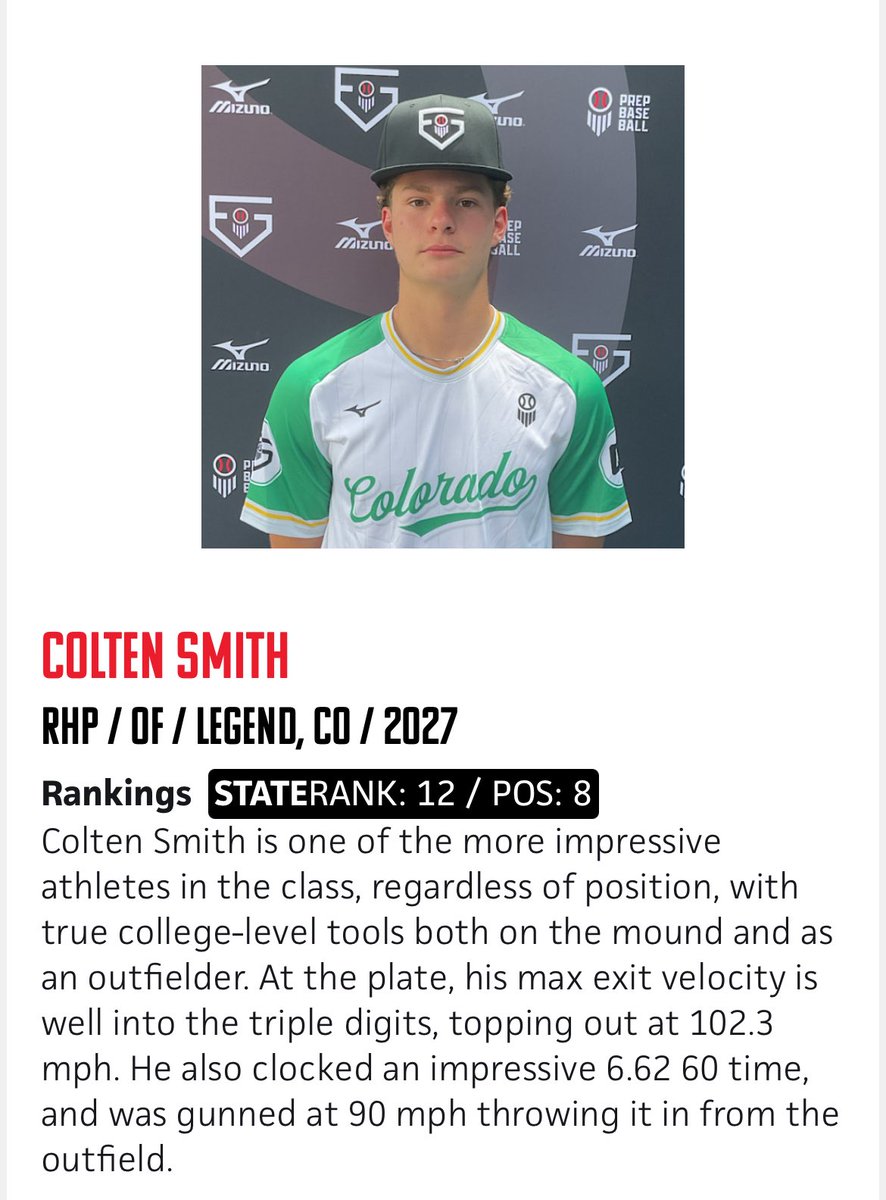 Appreciate the write-up <a href="/PrepBaseball_CO/">Prep Baseball Colorado</a> 

<a href="/edwilliams4411/">Eddie Williams</a> <a href="/Scott00711/">Scott Boyd</a> <a href="/LegendTitanBsbl/">Legend Baseball</a>