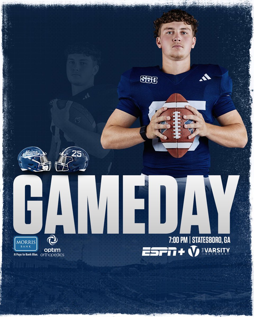 Time to go the extra yard 📝

🆚 Maine
📍 Statesboro, GA
⏰ 7:00 p.m. ET
📺 GSEagles.com/FBWatch
📻 GSEagles.com/Listen
📊 GSEagles.com/FBStats
🎟️ GSEagles.com/Tickets

#HailSouthern