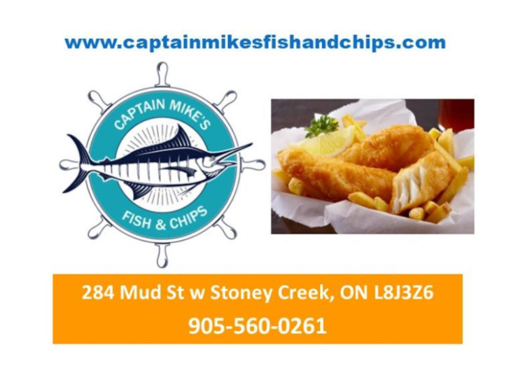 runFor_Hamilton's tweet photo. Meet Our Sponsor: Captain Mikes fish and chips
Thank you https://t.co/hVIQ4Xwy1C
#GivingBack #RunForHamilton #HamOnt https://t.co/lqHtOpKXDl
