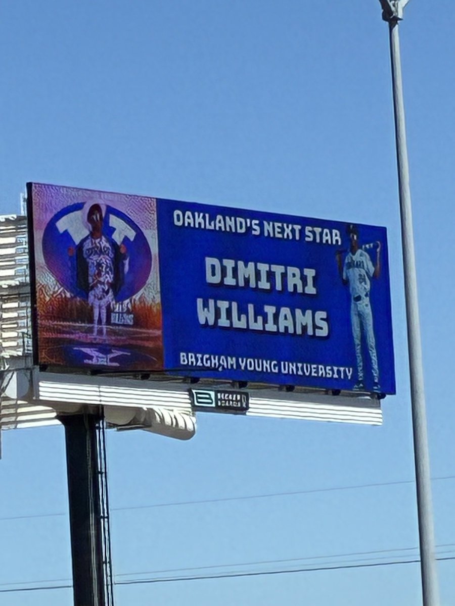 CoryDunlap51's tweet photo. Proud of this kid he’s humble and full of humility and a fantastic baseball player!!! Dimitri III on the billboard off 880 by the oracle!! This is what we do #BluePrintPerformance #BluePrintBoyz https://t.co/hriGS32ZU3
