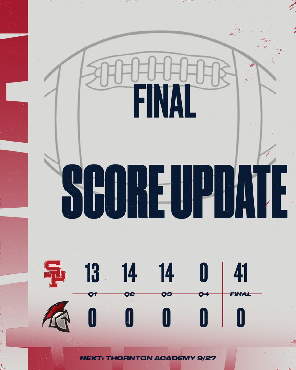 Final from George Martin Memorial Field. Red Riots 41, Spartans 0. #RIOTPRIDE