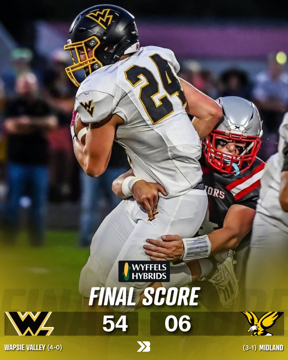 Wapsie Valley flexes its muscles in a dominant win over Midland 😳

Warriors are 4-0.

#iahsfb Instagram