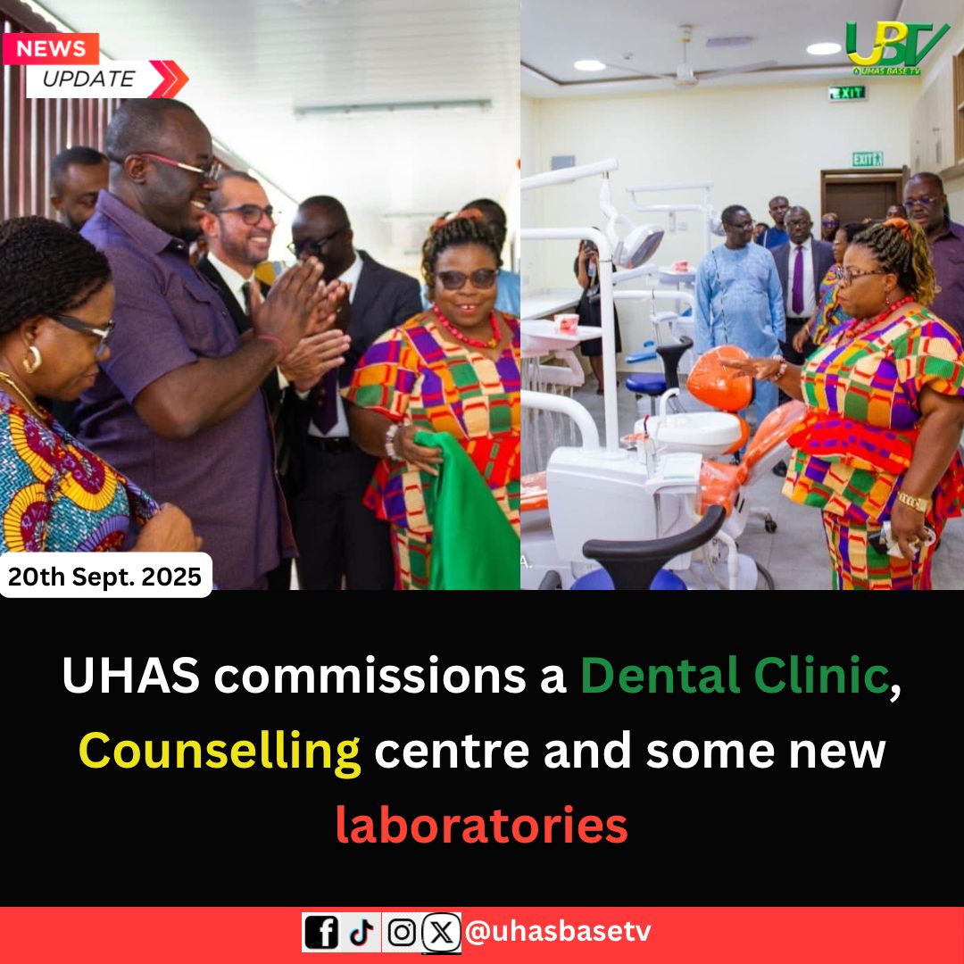 uhasbasetv's tweet image. Exciting news! UHAS commissions a new Dental Clinic, Counselling Centre, and state-of-the-art laboratories! A significant step forward in healthcare and education. #UHAS #HealthcareInnovation #EducationExcellence