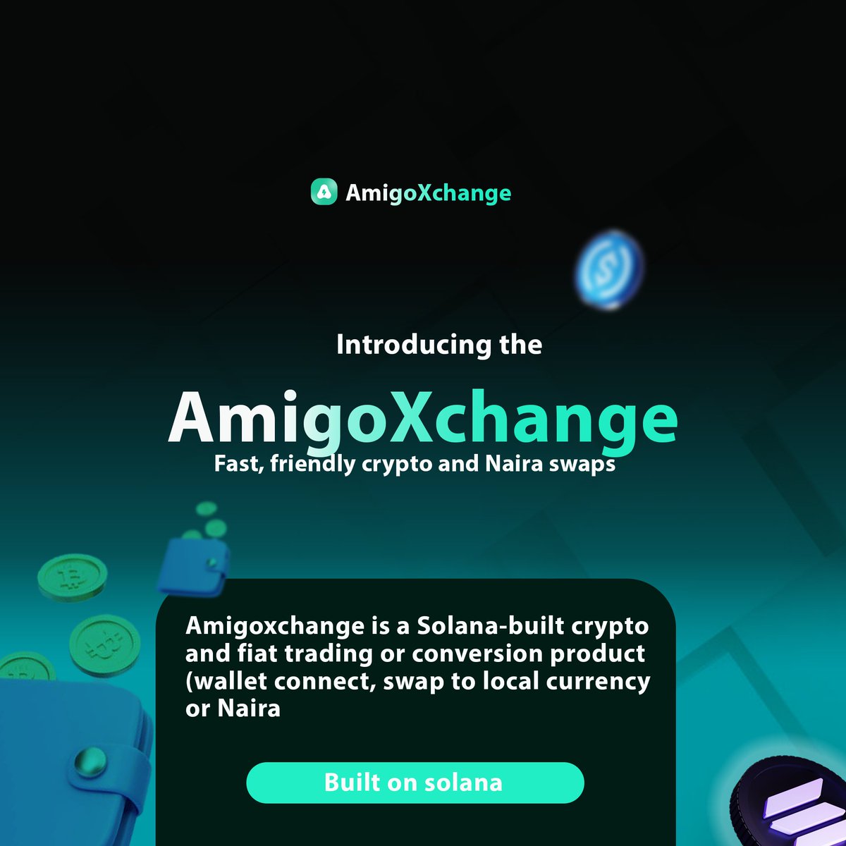 Say goodbye to messy swaps!

Meet <a href="/AmigoXchange/">AmigoXchange || Beta</a> fast, friendly Crypto → Naira swaps, built on Solana. 

No stress.

No delays.

Just smooth cash-outs.
<a href="/SuperteamNG/">Superteam Nigeria</a> #exchange #superteam